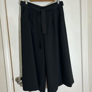 Anthropologie Maeve Tie-Waist Black Culotte Pants 6